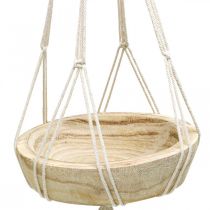 Artículo Cesta colgante de macramé cuenco decorativo estilo boho Ø23cm H90cm
