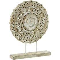 Mandala para colocar, decoración floral en madera, decoración de mesa, decoración veraniega shabby chic nature H39.5cm Ø30cm