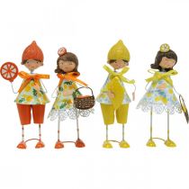 Artículo Frutas pequeñas, decoración de verano, figuras limones naranjas H17/18cm 4pcs