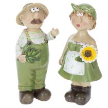 Artículo Figuritas decorativas de una pareja de campesinos, divertida decoración para el salón y el verano, 17 cm, 2 piezas.