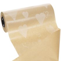 Artículo Papel para dobladillos de 25 cm, 100 m, corazones naturales – Papel floral resistente a la humedad