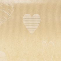 Artículo Papel para dobladillos de 25 cm, 100 m, corazones naturales – Papel floral resistente a la humedad