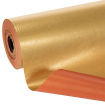 Artículo Rollo de papel para dobladillos, dorado/rojo, 25 cm x 100 m, artículos de floristería.