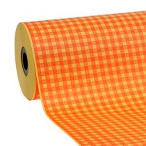 Artículo Papel para puños 37,5 cm Cuadros naranja claro 100 m