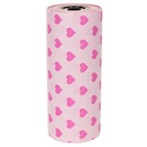 Artículo Papel para puños con motivo de corazón, rosa, 25 cm, 100 m