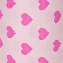 Artículo Papel para puños con motivo de corazón, rosa, 25 cm, 100 m