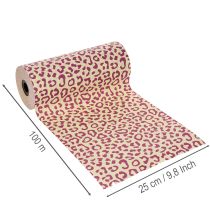 Artículo Papel para puños, estampado de leopardo, morado, 25 cm, 100 m