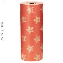 Artículo Papel para dobladillos con estrellas, rollo para artículos de floristería, 25 cm x 100 m