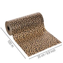 Artículo Papel para dobladillos, estampado de leopardo, rollo de 25 cm y 100 m, para envolver regalos.
