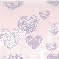 Artículo Papel de regalo floral con motivos de corazones para creaciones florales decorativas, 25 cm x 25 m
