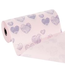 Artículo Papel de regalo floral con motivos de corazones para creaciones florales decorativas, 25 cm x 25 m