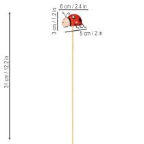 Artículo Estacas de jardín de mariquita, decoración para primavera y verano, decoración floral, 31 cm, 4 piezas