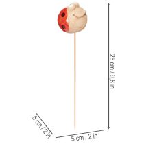 Artículo Estacas de jardín con forma de mariquita, un elemento decorativo llamativo para la decoración del jardín, 25 cm, 4 piezas