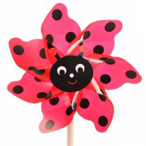 Molinillo Mariquita Decoración Jardín Molino Rojo Ø16,5cm