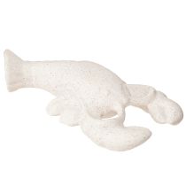 Artículo Figura Decoración Marítima Cerámica Langosta Blanca 17,5×9×3cm
