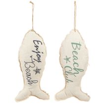 Artículo Pez decorativo marítimo para colgar tela 34×14,5cm 2uds