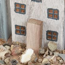 Artículo Casas decorativas marítimas pueblo pesquero de madera azul blanco 26×16×10cm