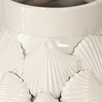 Artículo Jarrón Decoración Marítima Jarrón Metal Conchas Gris Blanco Ø24cm H31.5cm