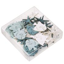 Artículo Decoración de mesa de madera con diseño marítimo, estrellas de mar, 4 cm, 72 unidades