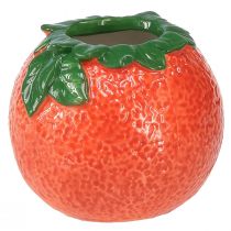 Jarrón decorativo mediterráneo naranja macetero de cerámica Ø9cm