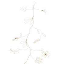 Artículo Guirnalda de flores de metal, alambre para corona de flores, decoración de verano, decoración de pared, dorado, 110 cm