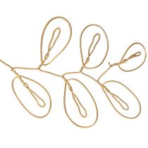 Artículo Guirnalda de flores de metal, alambre para corona de flores, decoración de verano, decoración de pared, dorado, 110 cm