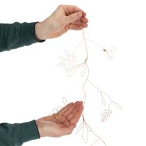 Artículo Guirnalda de flores de metal, alambre para corona de flores, decoración de verano, decoración de pared, dorado, 110 cm