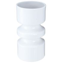 Artículo Jarrón de flores de metal esmaltado en blanco crema Ø9cm H17,5cm