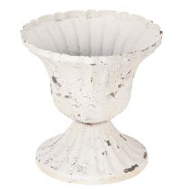 Vaso Decorativo Metal Pequeño Shabby Chic Blanco Ø8.5cm H8cm 2uds