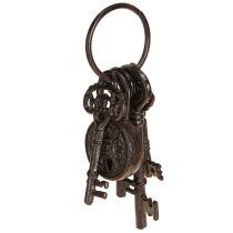 Artículo Juego de llaves decorativo de metal con cerradura en color marrón de 22 cm de alto