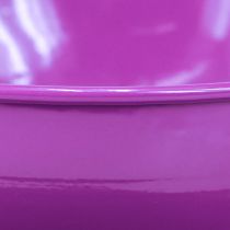 Artículo Taza decorativa de metal Ø16cm H9cm, taza de té con platillo, color morado, 2 piezas