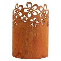 Linterna decorativa de metal herrumbre maceta de metal Ø16cm H23cm