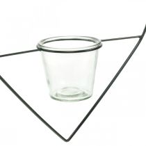 Artículo Linterna corazón metal 28cm portavelas para colgar cristal 9cm