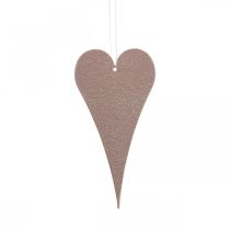 Artículo Decoración colgante para ventana, corazones de metal, corazones decorativos para colgar naranja/púrpura H10cm 6 piezas