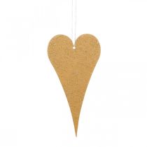 Artículo Decoración colgante ventana metal corazones, corazones decorativos para colgar beige/amarillo/naranja H15cm 6pcs