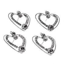 Corazones de metal plata 3cm 6pcs
