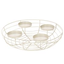 Artículo Portavelas redondo para corona de Adviento con capacidad para cuatro velas pequeñas o velas largas, 35 cm.