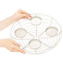Artículo Portavelas redondo para corona de Adviento con capacidad para cuatro velas pequeñas o velas largas, 35 cm.