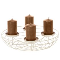 Artículo Portavelas redondo para corona de Adviento con capacidad para cuatro velas pequeñas o velas largas, 35 cm.