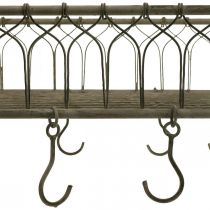 Cesta metálica cuadrada con gancho decoración colgante metal 50x30,5x12,5cm