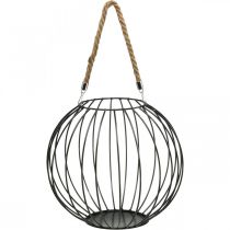 Cesta decorativa para colgar cesta colgante de metal negro Ø32cm
