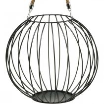 Cesta decorativa para colgar cesta colgante de metal negro Ø32cm