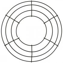 Corona de metal decoración de mesa negra corona de alambre Ø30cm H3.5cm