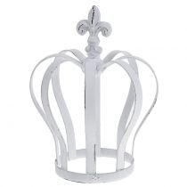 Artículo Corona de metal blanca Ø13cm H17,5cm