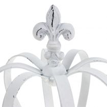 Artículo Corona de metal blanca Ø13cm H17,5cm