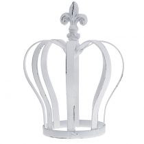 Artículo Corona de metal blanca Ø13cm H17,5cm