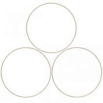 Artículo Anillo de metal anillo decorativo Scandi anillo deco loop oro Ø20.5cm 6pcs