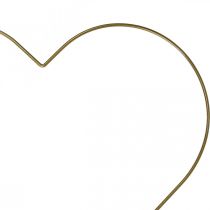 Artículo Anillo de metal en forma de corazón, decoración colgante lazo de decoración de metal dorado 32,5 cm 4 piezas