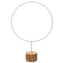Artículo Anillo redondo decorativo sobre base de madera y metal, para flores secas, 52 cm.