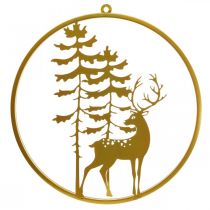 Anillo decorativo dorado para colgar ciervo metal decoracion navidad Ø38cm